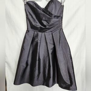 Alfred Sung Charcoal Grey Mini Dress With Ruched Bodice Size 6